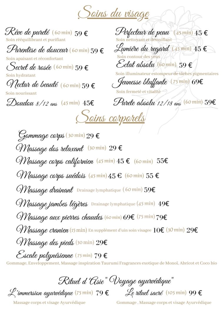 tarif a fleur de peau